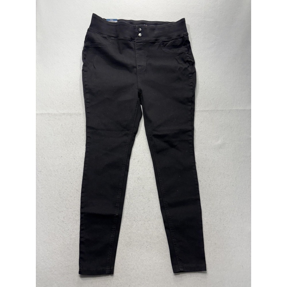 Terra & Sky Jegging Jeans Womens 0X Plus Black Dark Wash Mid Rise Skinny 36x27.5